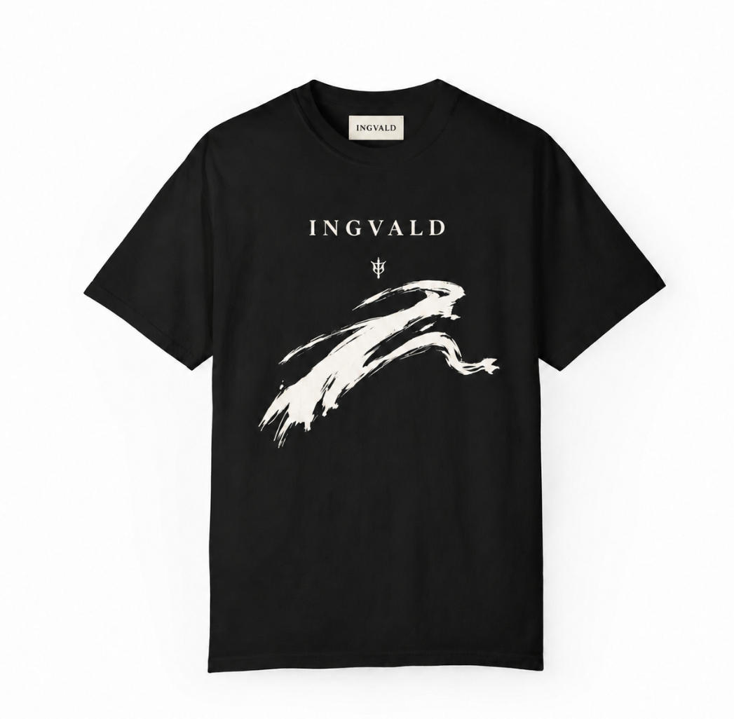 INGVALD Brushstroke T shirt black