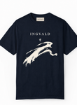 INGVALD Brushstroke T shirt Navy blue